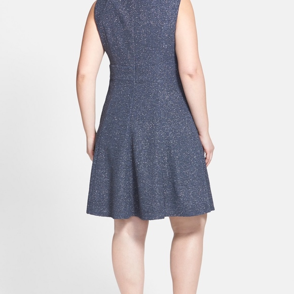 NEW Eliza J Embellished Neck Fit & Flare Dress Women‎ in Steel Grey [PLUS 14W ] - Picture 4 of 6